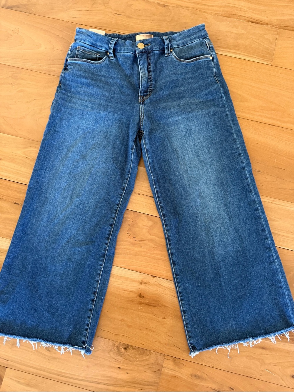 Kut From The Kloth Meg Fab Ab Wide Leg Frayed jeans Women Size 8 High Rise Crop